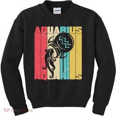 Retro Colors Zodiac Aquarius Kids Sweatshirt
