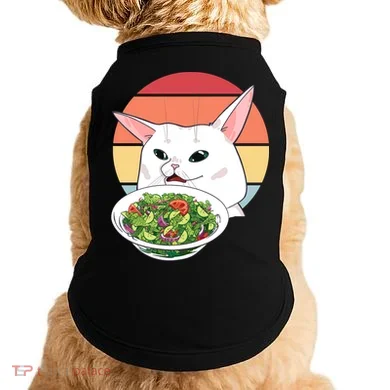 Retro Confused Cat At Dinner Table Meme Doggie Tank