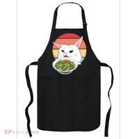 Retro Confused Cat At Dinner Table Meme Apron thumb 0