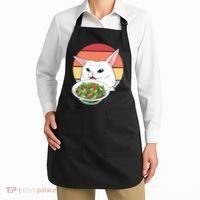 Retro Confused Cat At Dinner Table Meme Apron thumb 2