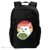 Retro Confused Cat At Dinner Table Meme Backpack thumb 0