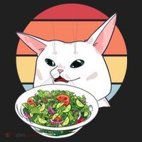 Retro Confused Cat At Dinner Table Meme Beanie thumb 2
