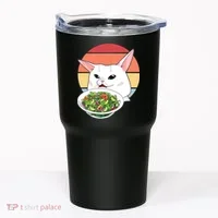 Retro Confused Cat At Dinner Table Meme Tumbler thumb 0