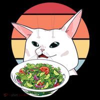 Retro Confused Cat At Dinner Table Meme Mousepad thumb 1