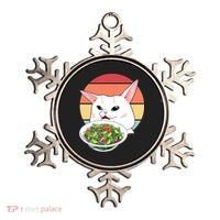 Retro Confused Cat At Dinner Table Meme Ornament thumb 0