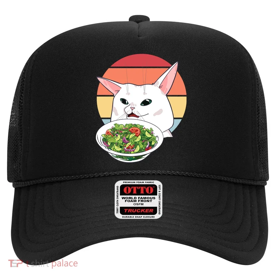 Retro Confused Cat At Dinner Table Meme Hat
