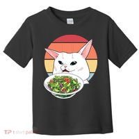 Retro Confused Cat At Dinner Table Meme Toddler T-Shirt thumb 0
