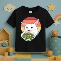 Retro Confused Cat At Dinner Table Meme Toddler T-Shirt thumb 3