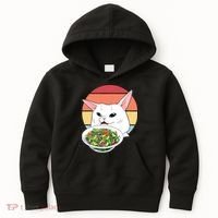 Retro Confused Cat At Dinner Table Meme Kids Hoodie thumb 0