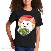 Retro Confused Cat At Dinner Table Meme Kids T-Shirt thumb 2
