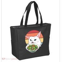 Retro Confused Cat At Dinner Table Meme Tote Bag thumb 2
