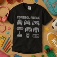 Retro Control Freak 8 Bit Gamer Kids T-Shirt thumb 3