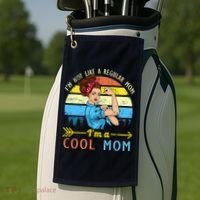 Retro Cool Mom Golf Towel thumb 2