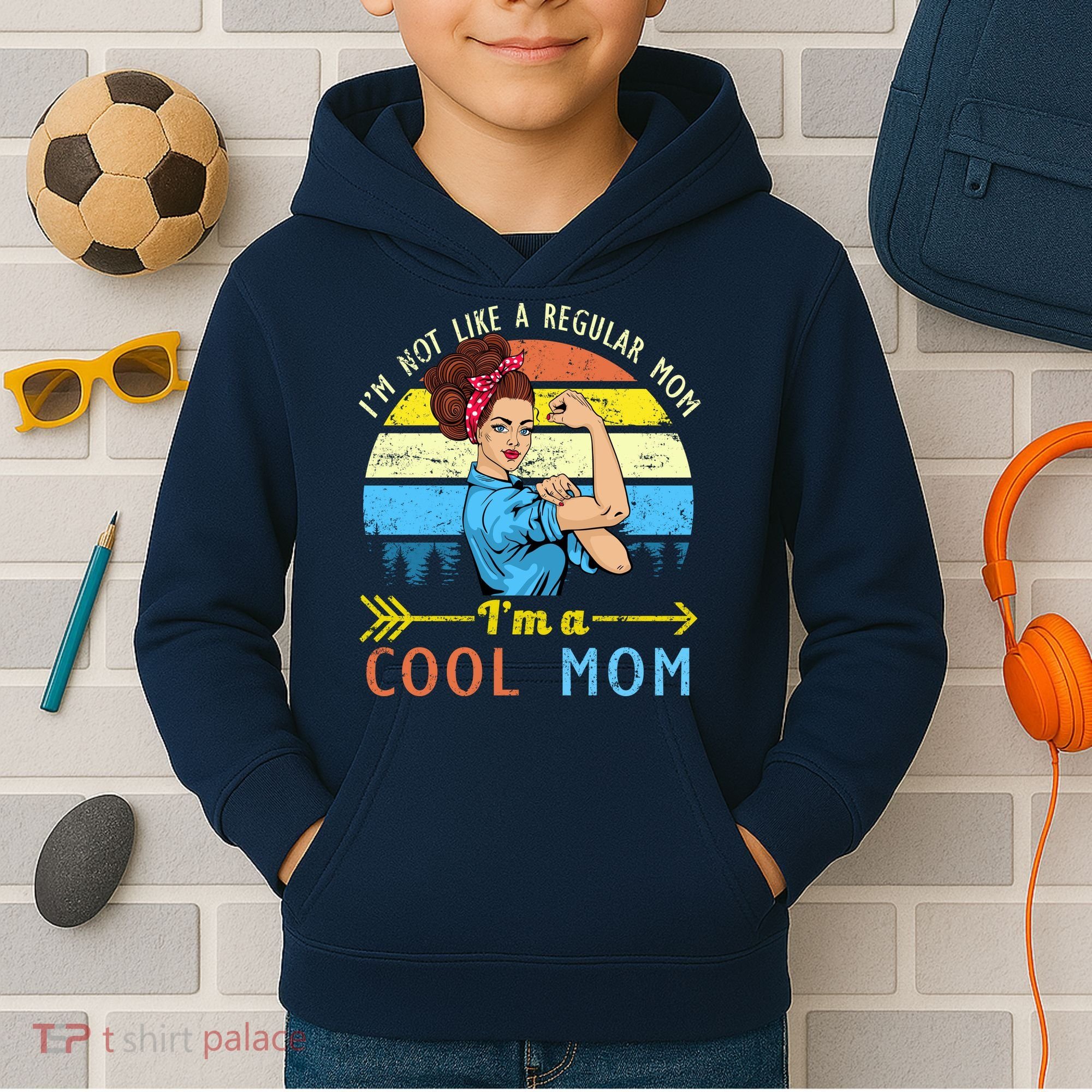 Retro Cool Mom Kids Hoodie