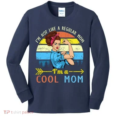 Retro Cool Mom Kids Long Sleeve Shirt