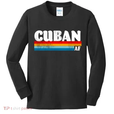 Retro Cuban AF Kids Long Sleeve Shirt