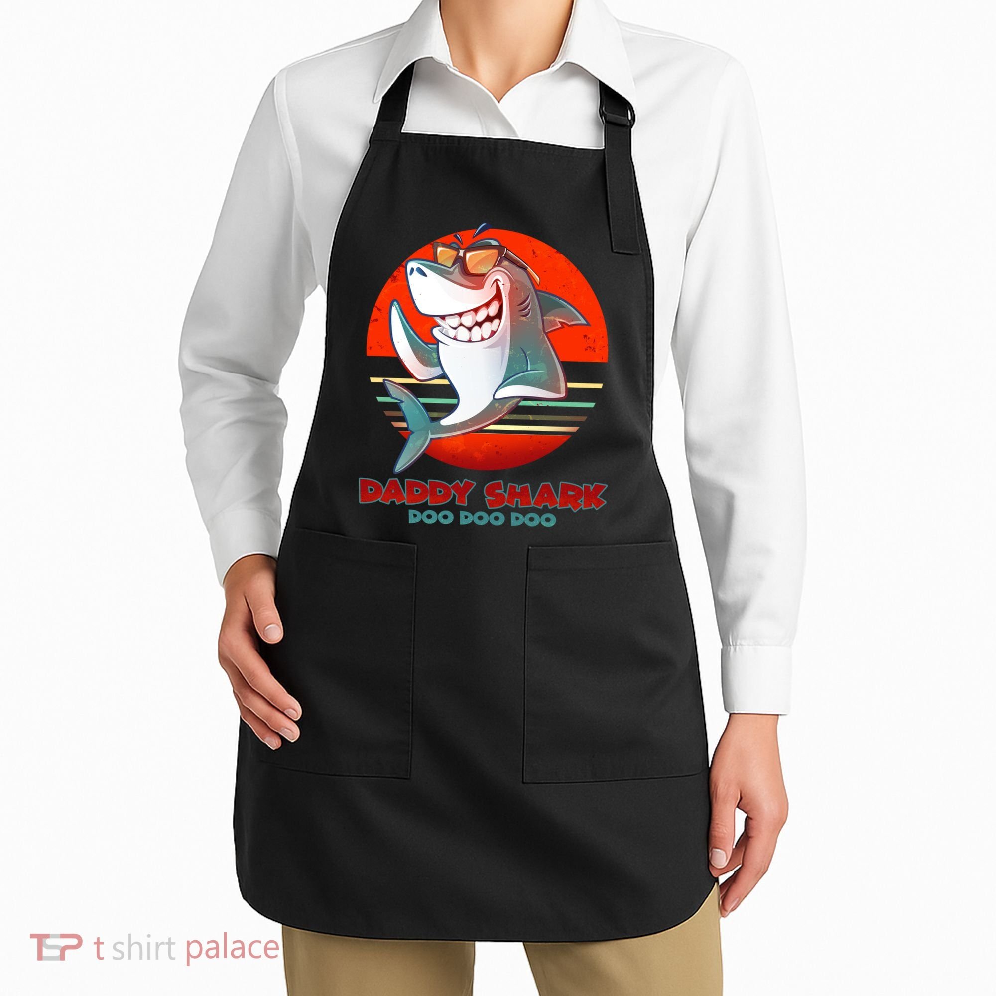 Retro Daddy Shark Doo Doo Doo Apron