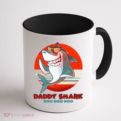 Retro Daddy Shark Doo Doo Doo Coffee Mug back