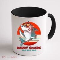 Retro Daddy Shark Doo Doo Doo Coffee Mug thumb 1