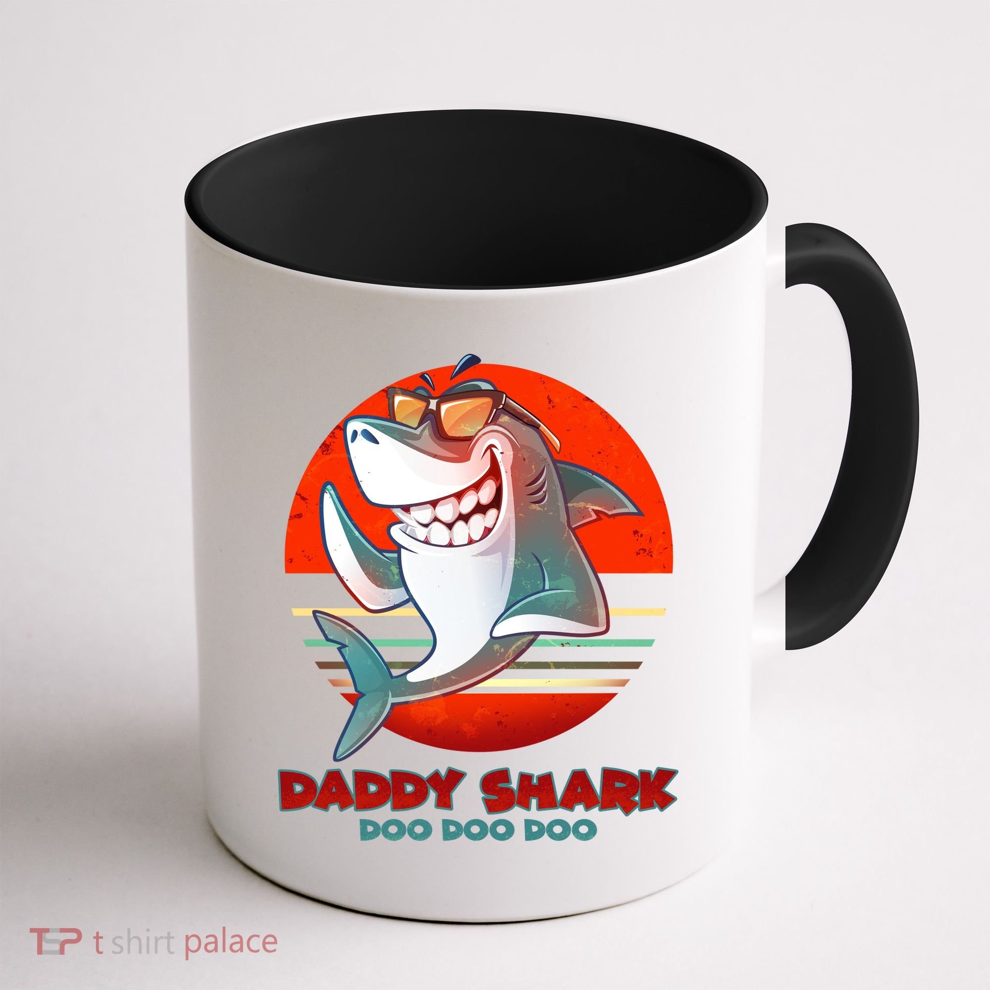 Retro Daddy Shark Doo Doo Doo Coffee Mug