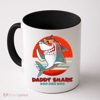 Retro Daddy Shark Doo Doo Doo Coffee Mug thumb 0