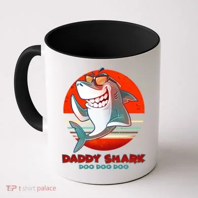Retro Daddy Shark Doo Doo Doo Coffee Mug