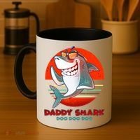 Retro Daddy Shark Doo Doo Doo Coffee Mug thumb 4