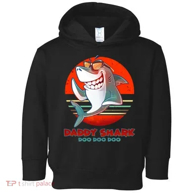 Retro Daddy Shark Doo Doo Doo Toddler Hoodie