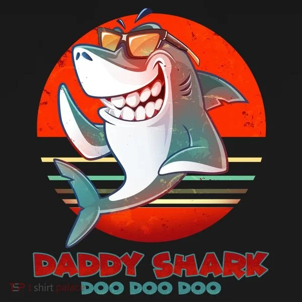 Retro Daddy Shark Doo Doo Doo Toddler Hoodie