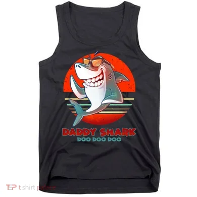 Retro Daddy Shark Doo Doo Doo Tank Top