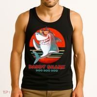 Retro Daddy Shark Doo Doo Doo Tank Top thumb 3