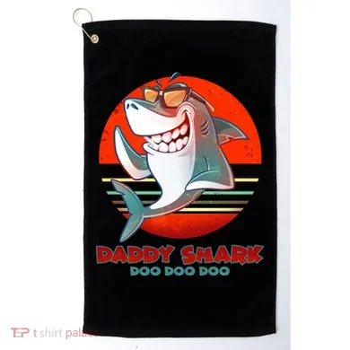 Retro Daddy Shark Doo Doo Doo Golf Towel