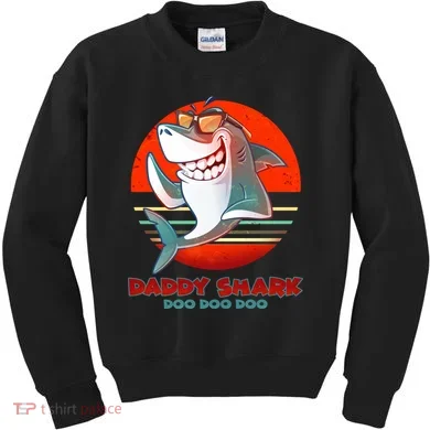 Retro Daddy Shark Doo Doo Doo Kids Sweatshirt