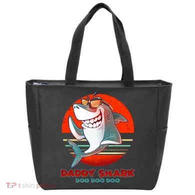 Retro Daddy Shark Doo Doo Doo Tote Bag