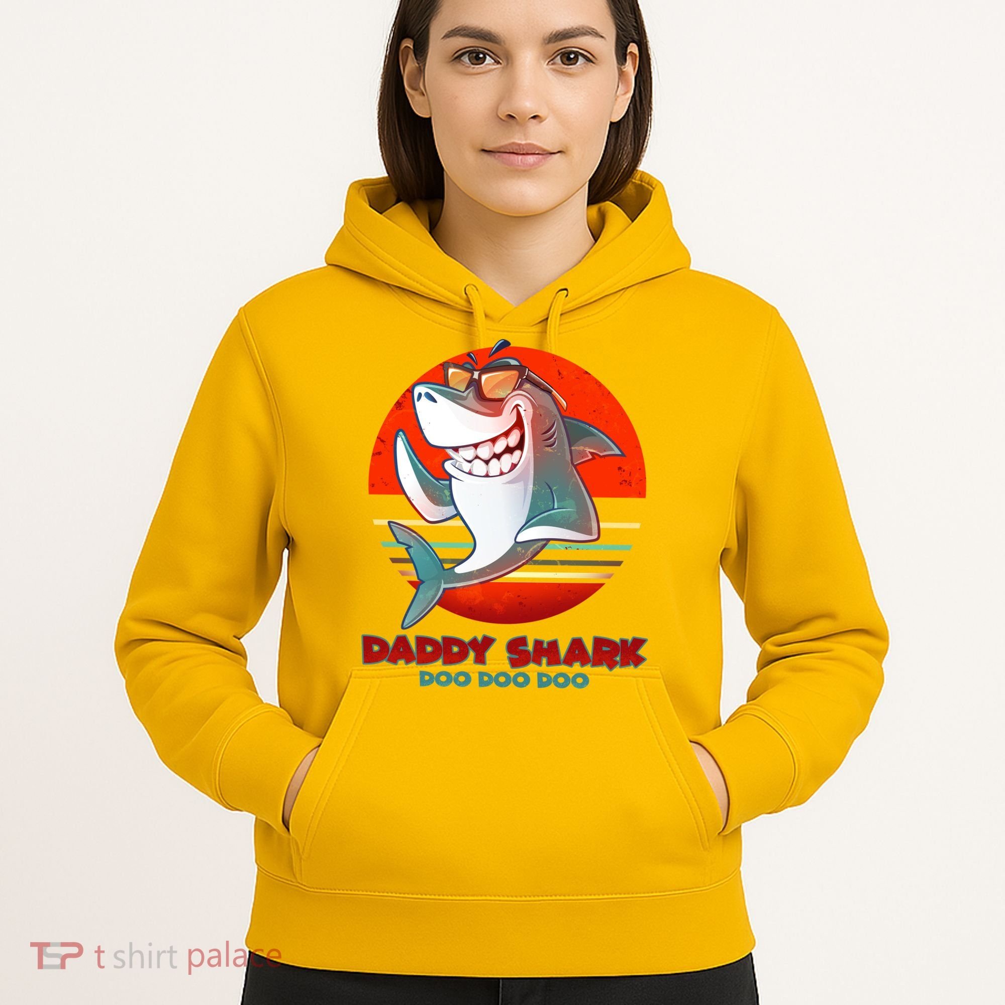Retro Daddy Shark Doo Doo Doo Hoodie
