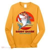 Retro Daddy Shark Doo Doo Doo Long Sleeve Shirt thumb 0