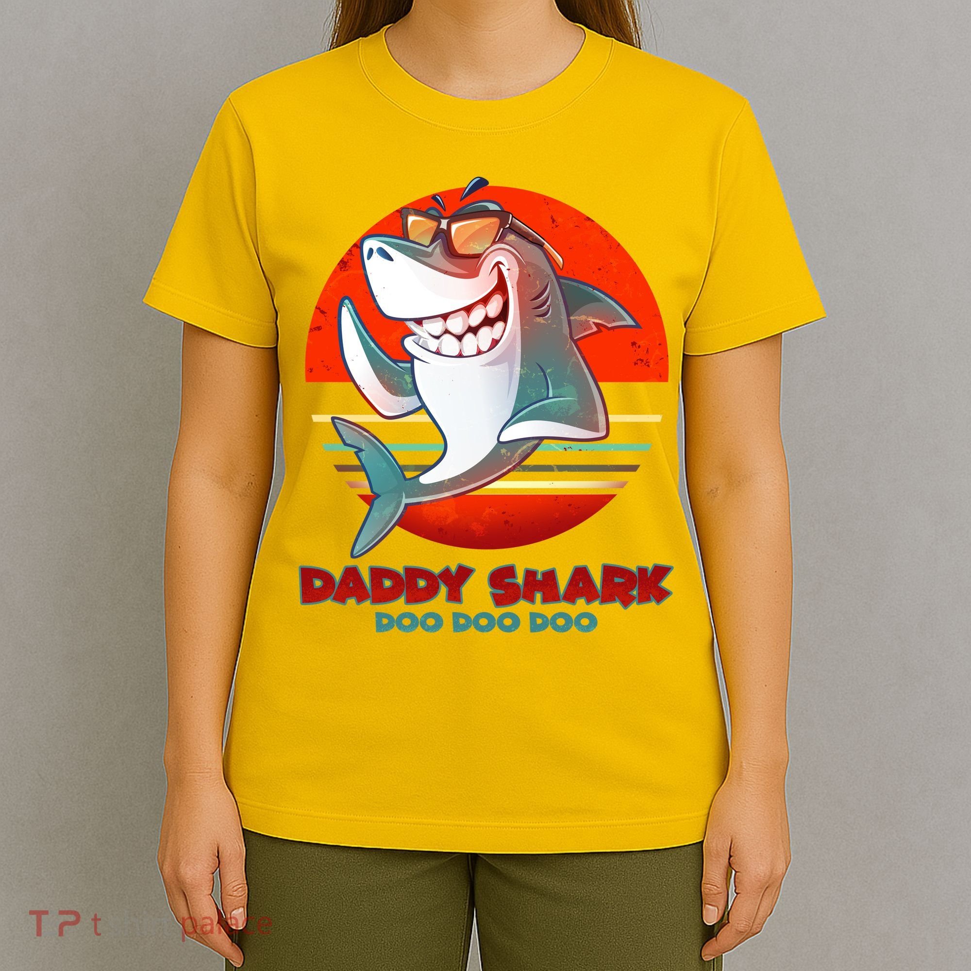 Retro Daddy Shark Doo Doo Doo T-Shirt