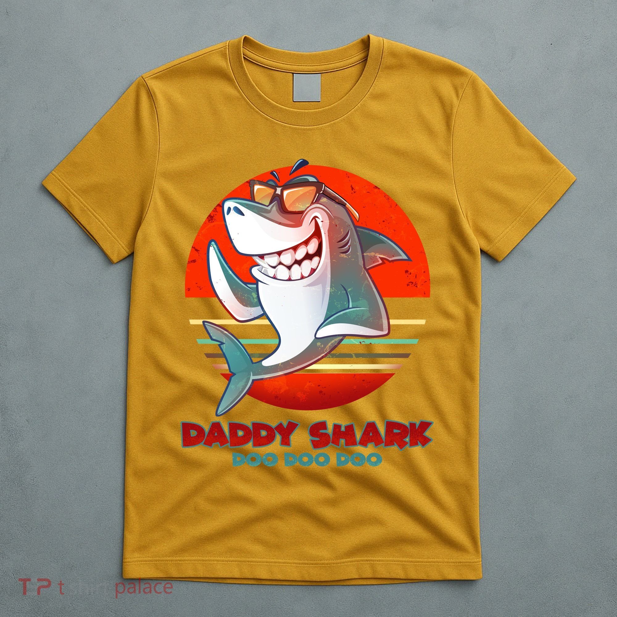 Retro Daddy Shark Doo Doo Doo T-Shirt