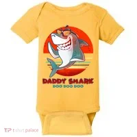 Retro Daddy Shark Doo Doo Doo Baby Bodysuit thumb 0