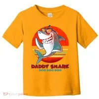 Retro Daddy Shark Doo Doo Doo Toddler T-Shirt thumb 0