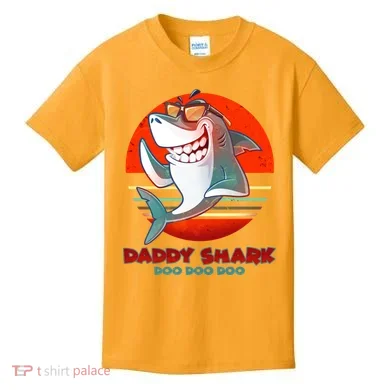 Retro Daddy Shark Doo Doo Doo Kids T-Shirt