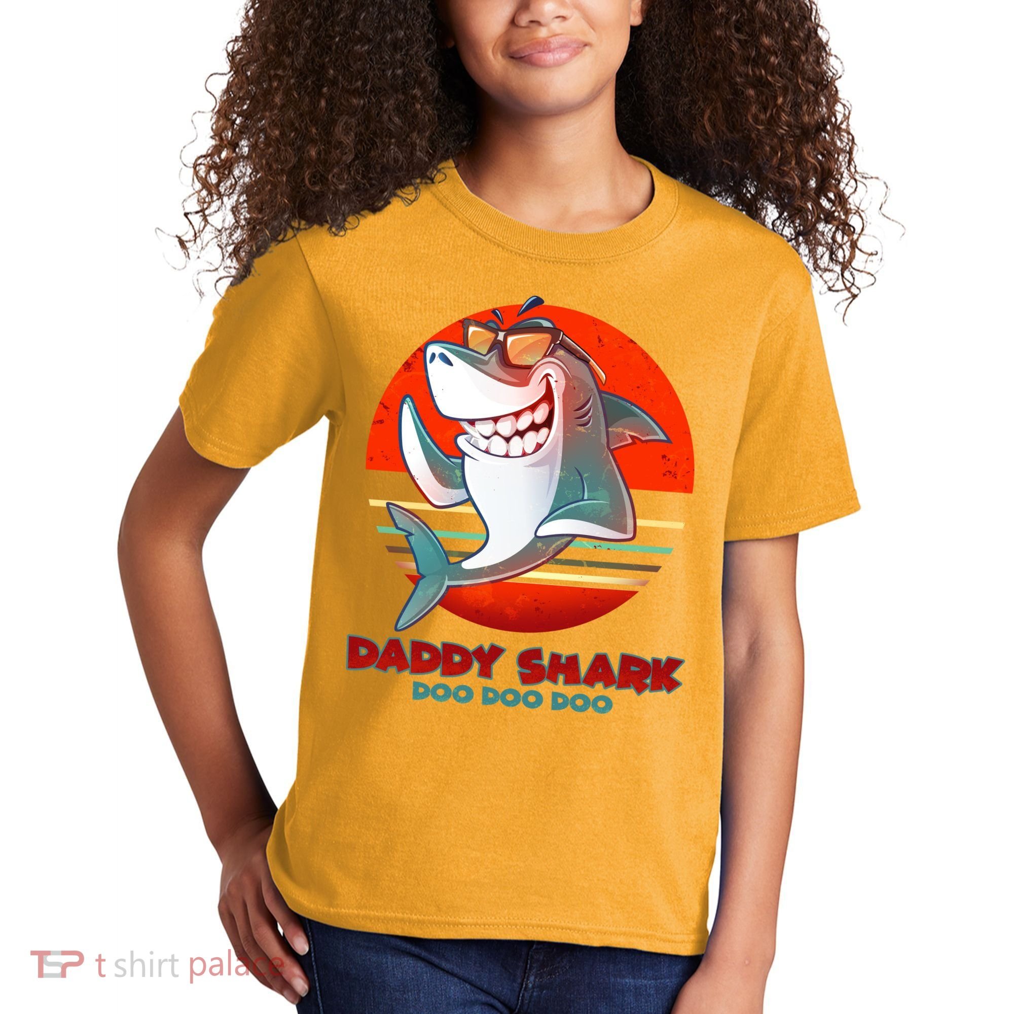 Retro Daddy Shark Doo Doo Doo Kids T-Shirt