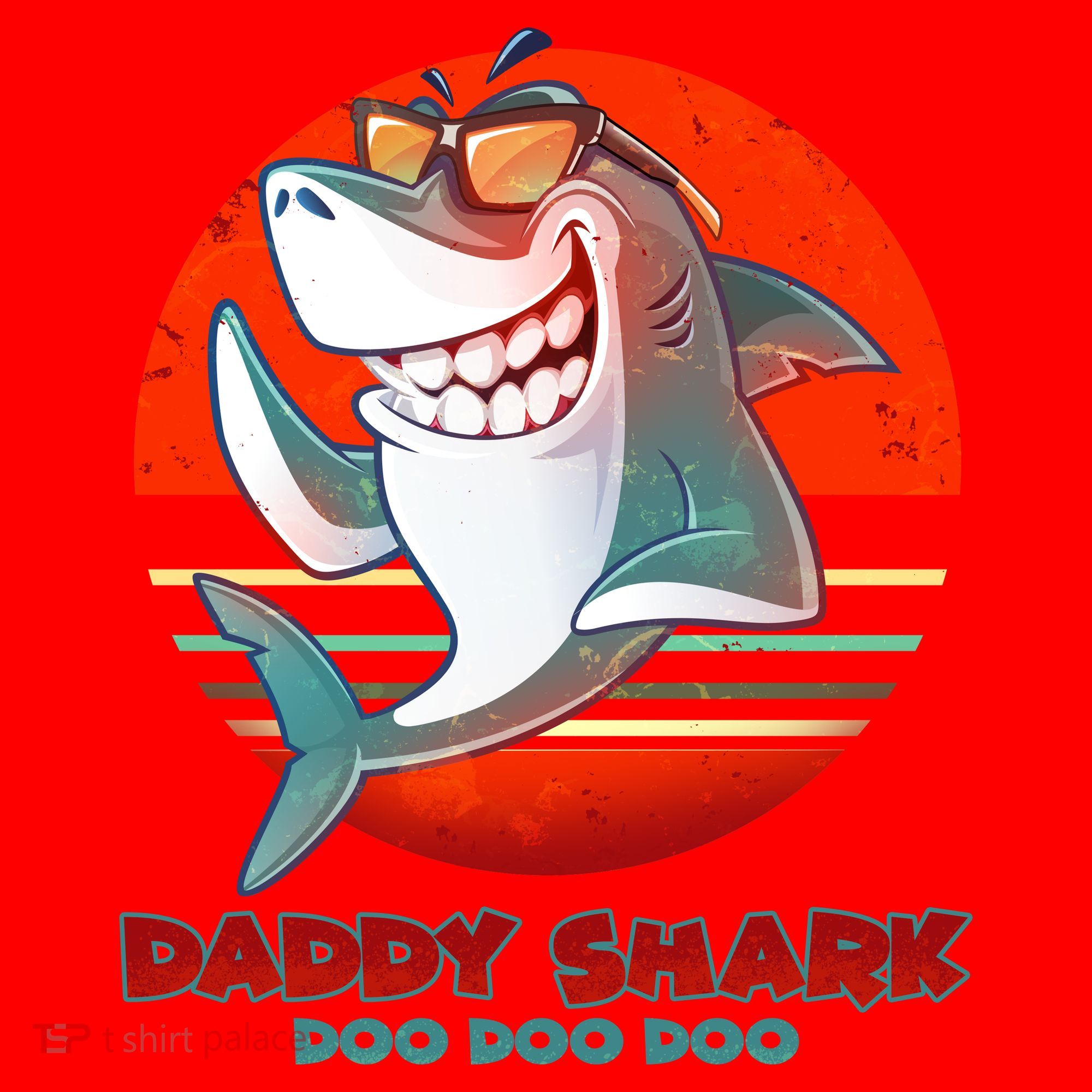 Retro Daddy Shark Doo Doo Doo Santa Hat