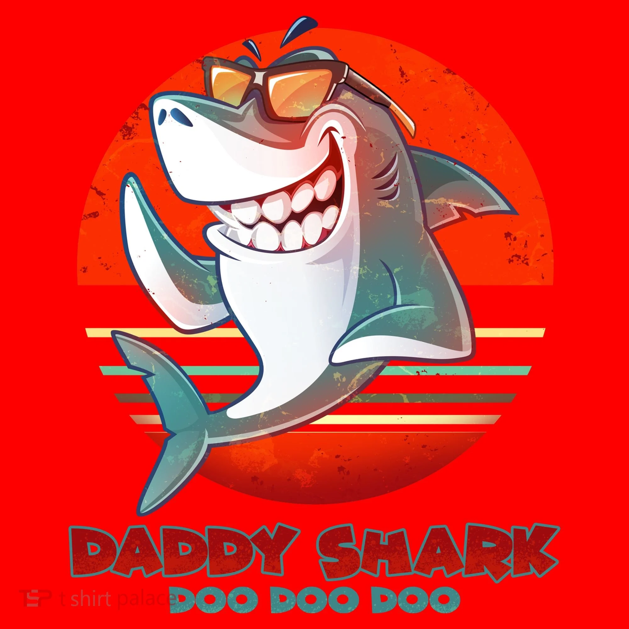 Retro Daddy Shark Doo Doo Doo Santa Hat