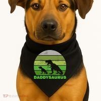 Retro Daddysaurus  USA-Made Doggie Bandana thumb 1