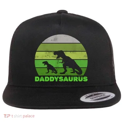 Retro Daddysaurus  Flat Bill Trucker Hat