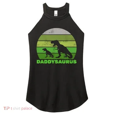 Retro Daddysaurus  Women's Perfect Tri Rocker Tank