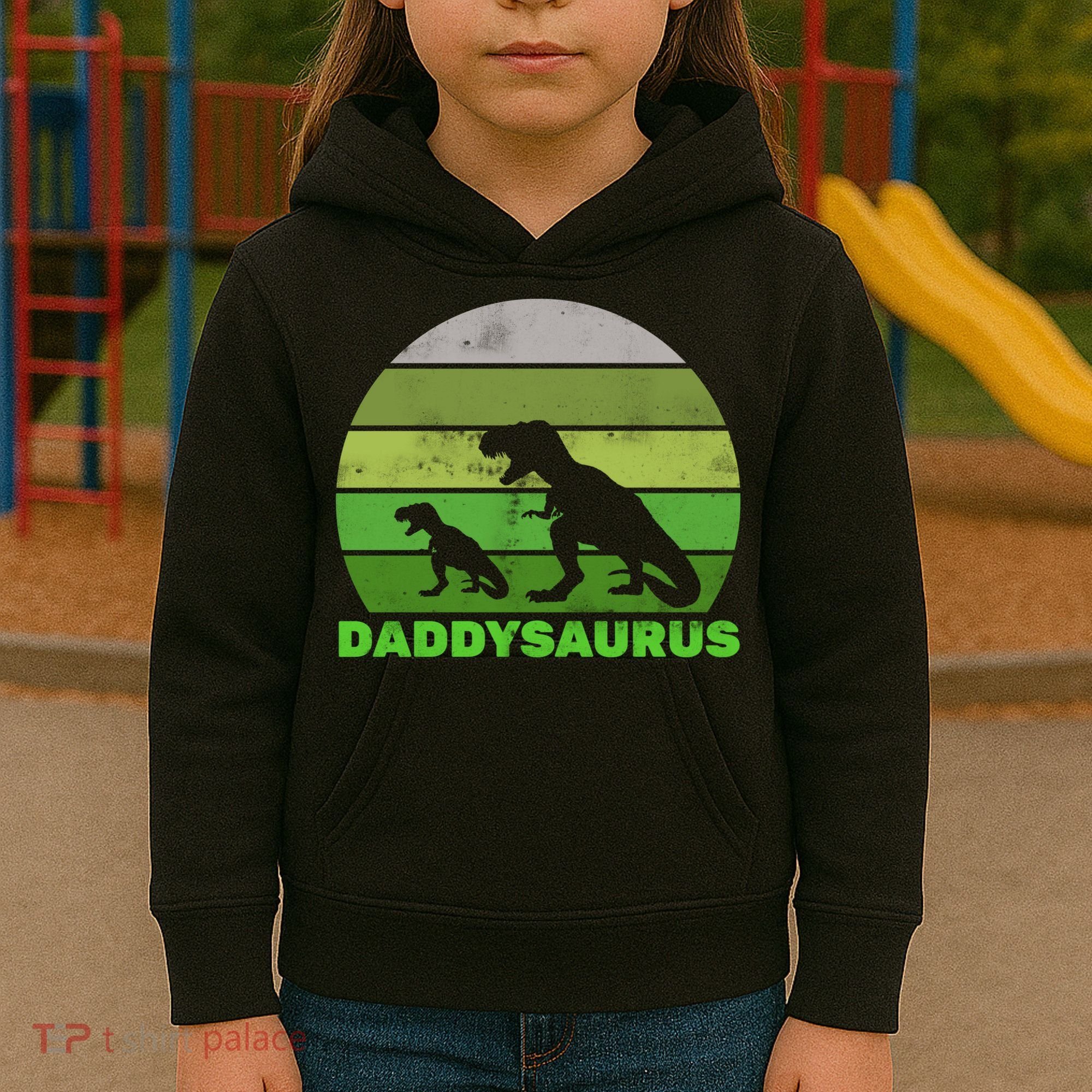 Retro Daddysaurus  Kids Hoodie