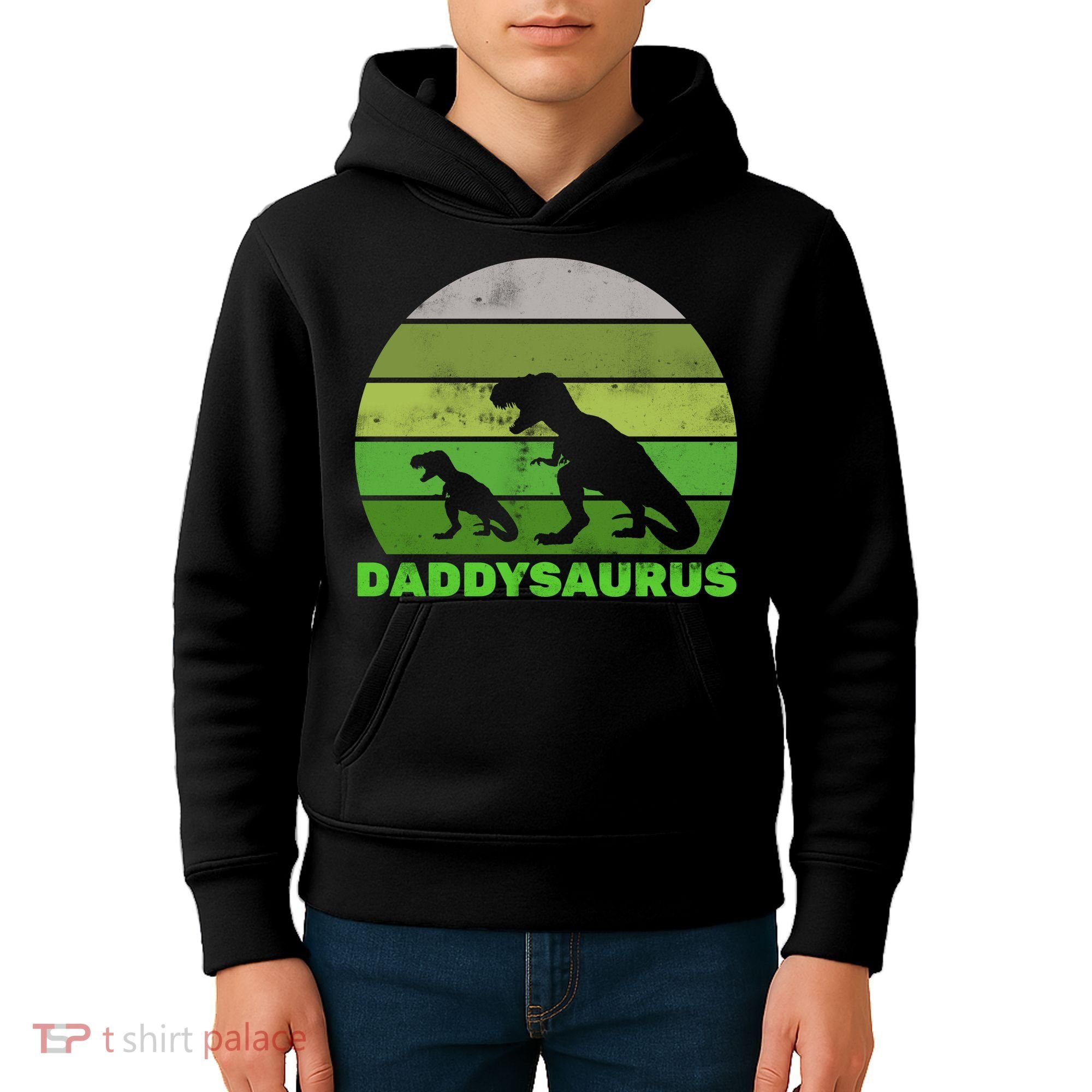 Retro Daddysaurus  Kids Hoodie