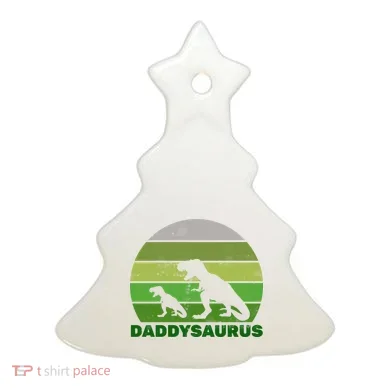 Retro Daddysaurus  Ceramic Ornament